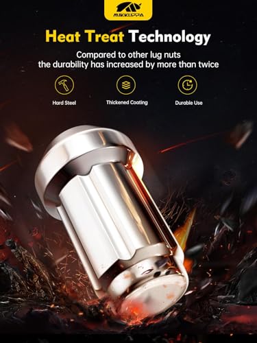 MIKKUPPA 1/2-20 Lug Nuts, Chrome 20PCS Closed End Spline Lug Nuts - color: Chrome, size: 1/2"-20, style: 20 PCS
