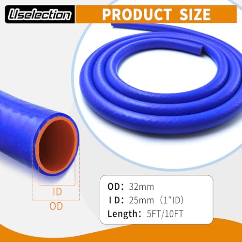 1" ID-10Ft(ID 25mm) Heater Hose Enhanced Double Reinforcement - color: Blue, size: 1" ID-10Ft(ID 25mm)