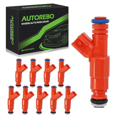 Fuel Injectors Set of 10 0280155917 Compatible with Ford F-250 F-350 F-450 F-550 Super Duty 2000-2004, Excursion 2000-2005, E-350 Econoline Club Wagon, E-350 Super Duty, E-450 Econoline Super Duty - size: 10p-0280155917
