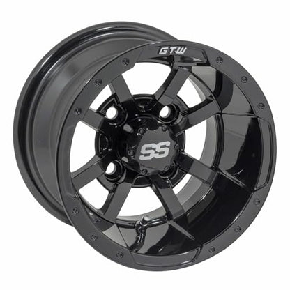 GTW Storm Trooper Aluminum Golf Cart Wheel (Sold as Single Unit) - color: Gloss Black