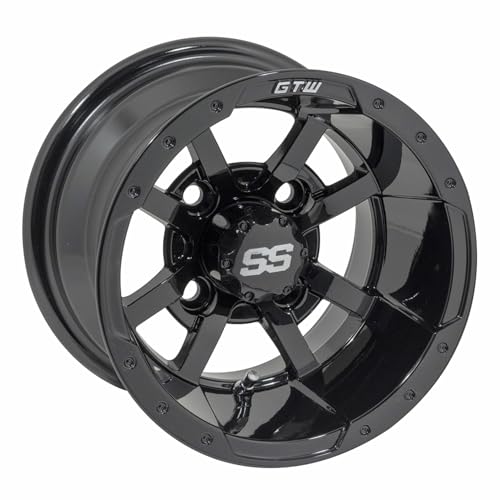 GTW Storm Trooper Aluminum Golf Cart Wheel (Sold as Single Unit) - color: Gloss Black