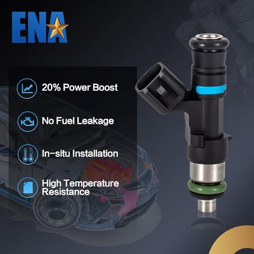 ENA Set of 6 Fuel Injectors for FJ818 0280158055 Automotive Replacement Compatible with Ford 2006-2010 Explorer & Sport Trac, 2005-2010 Mustang, 2005-2011 Ranger, Mercury 2006-2010 Mountaineer V6 4.0L