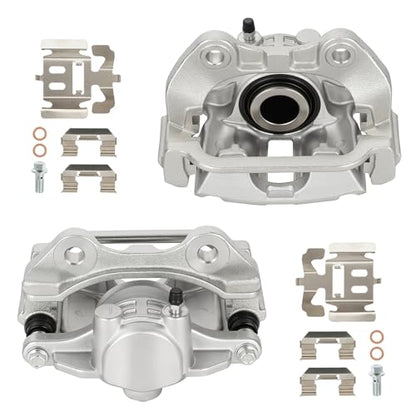 Rear Disc Brake Caliper Assembly with Bracket fit for 1999-2002 Chevrolet Silverado 1500, 1999-2002 GMC Sierra 1500, 2000-2001 Chevrolet Tahoe, 2000-2001 Chevrolet Suburban 1500, 2PC 18-B4726 18-B4727