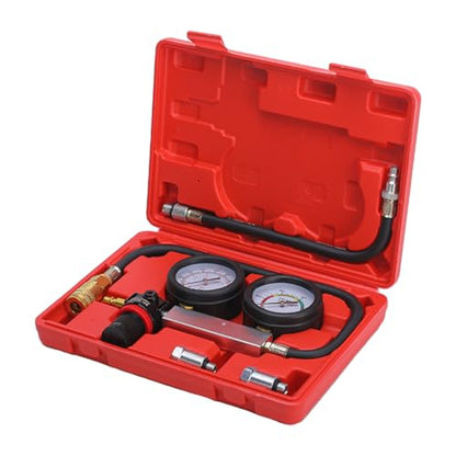 TU-21Cylinder Leak Down Tester Kit, Automotive Engine Compression Leakage Test Kit for Cars Trucks Motorcycles - color: Red-1