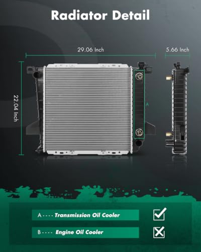 SCITOO 1726 Radiator compatible with 1995-1997 for Ford for Ranger 2.3L - size: 1726