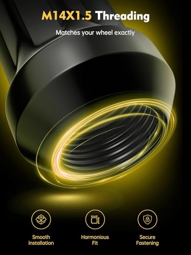 MIKKUPPA M14x1.5 Wheel Lug Nuts, Black 4PCS 7 Spline 2" Length Tire Nut - color: Silver, size: M14x1.5, style: 4 PCS - Spline Tuner