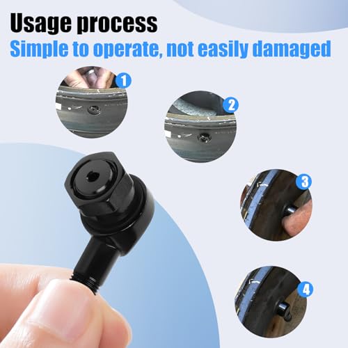 Black Aluminum 90 Degree CNC Motorcycle Tire Valve Stems TV25AL for Honda, Kawasaki, Suzuki, Yamaha, BMW, 0.453"/11.3mm+0.4mm Valve Hole Dia, Pack of 2 - size: TV25AL-11.3 2pcs