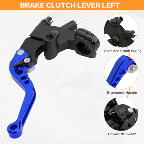 7/8" 22mm Motorcycle Brake Clutch Lever Master Cylinder Reservoir - color: Blue