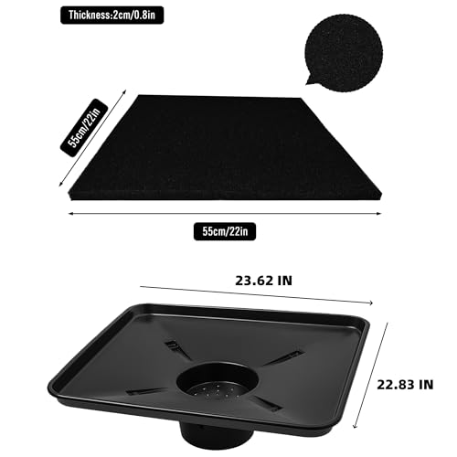 Transmission Drain Pan Kit – Compatible with Lisle 17892 – Includes Oil Change Pan & 2 Pcs 22" No-Spill Splash Pads – Heavy-Duty No-Spill Plastic Oil Change Tray for Car, Truck, Garage Use - color: 1 Pcs Pan + 2 Pcs Pads