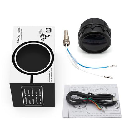 Car Digital Gauge 52mm Blue LED Automobile Meter… (Oil Temp 104-302F) - style: Oil Temp 104-302F