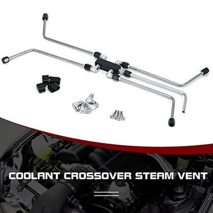 LS Coolant Crossover Steam Vent Kit 6.0 5.3 LS Steam 4 Port Line Kit - color: Silver