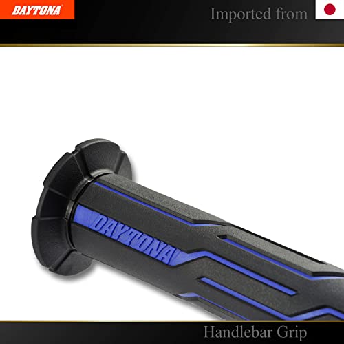 DAYTONA Universal 7/8" Motorcycle Handlebar Grips for Stylish Comforting Long Rides (Geometric) (Blue) - color: Blue