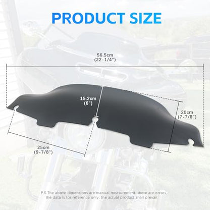 Rich Choices 6"Smoke Motorcycle Windshield Windscreen Wind Splitter Compatible with Harley Davidson Touring Street Glide Electra Glide FLHT FLHTCU Ultra Classic Glide FLHX FLHTK Tri Glide 1996-2013 - color: Smoke, size: 6inch