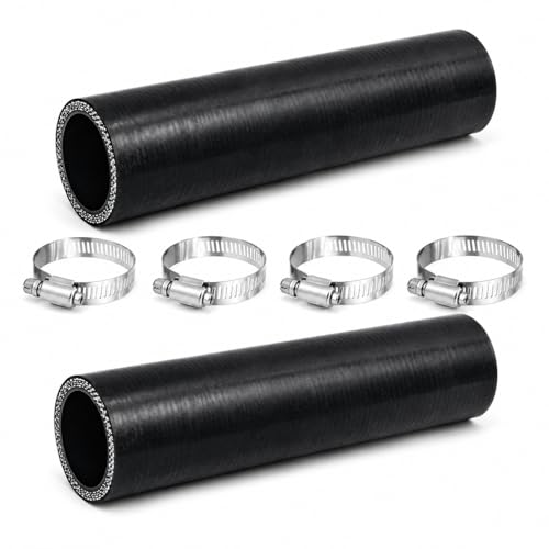 2-Pack 1.5" ID x 8" Straight Silicone Hose, 4-Ply with Clamps - color: Shape: Straight, size: 8 Inch