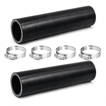 2-Pack 1.5" ID x 8" Straight Silicone Hose, 4-Ply with Clamps - color: Shape: Straight, size: 8 Inch