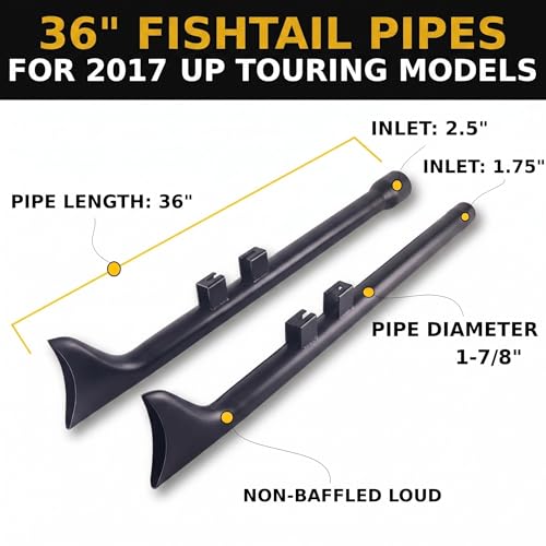 36 Inch Fishtail Slip on Mufflers, Black - color: Black, size: 36"