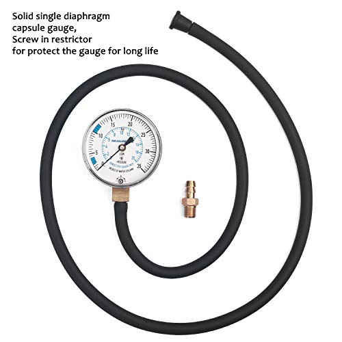 MEASUREMAN Natural Gas or LP Gas Manifold Pressure Test Kit, 0-35 "W.C., 1/4" NPT, 40" Length Hose