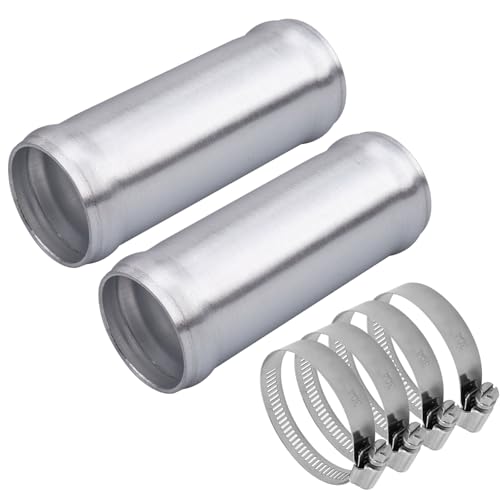 AC PERFORMANCE OD 1.5" Aluminum Tube Hose Joiner 2PCS with Clamps - size: 1.5" (38mm) - 2PCS