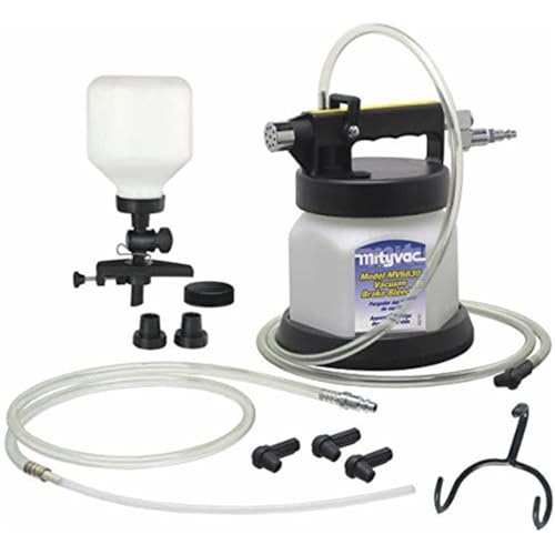 Mityvac MV6835 Pneumatic Brake and Clutch Bleeding Kit with Clamp-on Refill, Air Operated, 1.9 Quart Reservoir, 2qt Per Minute, Swivel Air Inlet, Automatic Shutoff Valve, Variable Thumb Throttle - style: Vacuum Refill Kit