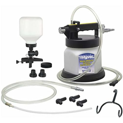 Mityvac MV6835 Pneumatic Brake and Clutch Bleeding Kit with Clamp-on Refill, Air Operated, 1.9 Quart Reservoir, 2qt Per Minute, Swivel Air Inlet, Automatic Shutoff Valve, Variable Thumb Throttle - style: Vacuum Refill Kit