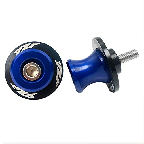 6MM M6 X 1.5 Motorcycle Swing arm Sliders Spools CNC Swing Arm Stand Screws 2PCS for Yamaha YZF R1 R3 R6 R25 R125 R6S 600R 750R (Blue) - color: Blue
