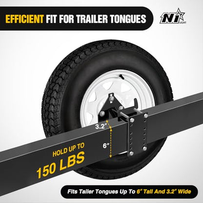 Nilight Spare Tire Carrier 3-Nuts Design Fits 4 & 5 & 6 Lugs Wheels - color: 3-Nuts Design Spare Tire Carrier