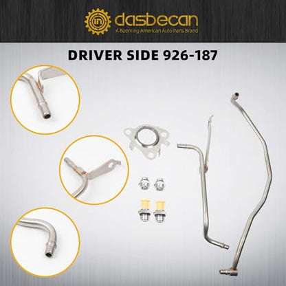 Dasbecan Turbo Coolant Line Kit Passenger and Driver Both Side 926-186