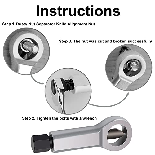 Nut Splitter Cracker, Metal Rusty Nut Separator, Heavy Duty Nut Breaker Tool, Manual Pressure Nut Remover Extractor Tool for Removing Broken and Damaged Nuts(#1)