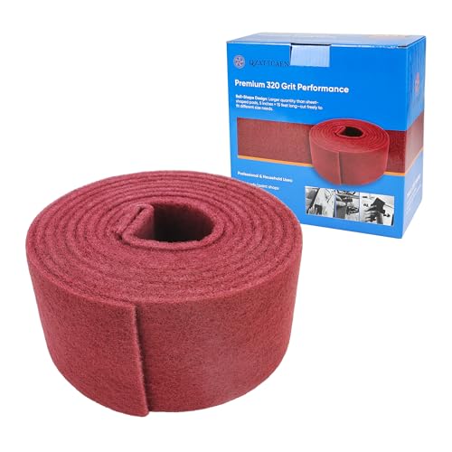 Maroon Scuff Pad Roll 5" x 15 ft - General Purpose Surface Prep for Auto Body, Woodworking & Paint - color: Maroon, style: 5 Inches*15 Feet