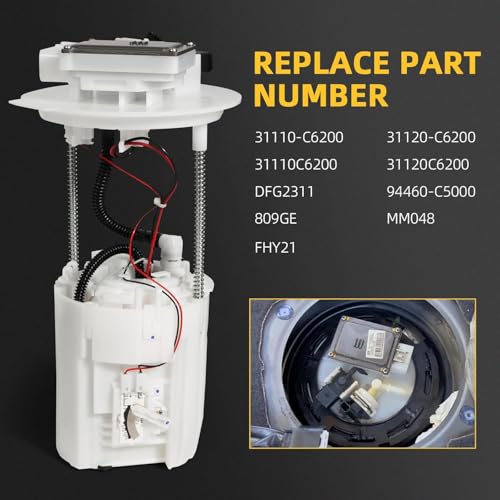 31110C6200 Electric Fuel Pump Module Assembly Compatible with Kia Sorento 2016 2017 2018 2019 2020 2.0L 2.4L 3.3L,Replacement# 31110-C6200 with Sending Unit