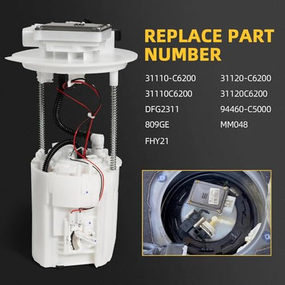31110C6200 Electric Fuel Pump Module Assembly Compatible with Kia Sorento 2016 2017 2018 2019 2020 2.0L 2.4L 3.3L,Replacement# 31110-C6200 with Sending Unit
