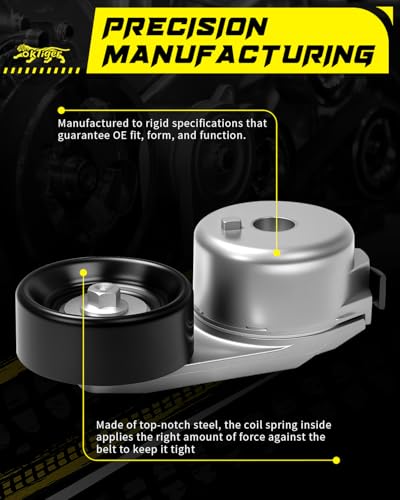 Oktiger Belt Tensioner Assembly with Pulley Fit for Ford Ranger 1992-2011 for:-Mazda B2300 1995-2009 2.3L,B2500 1998-2001 2.5L OE# 38155 - size: 38155