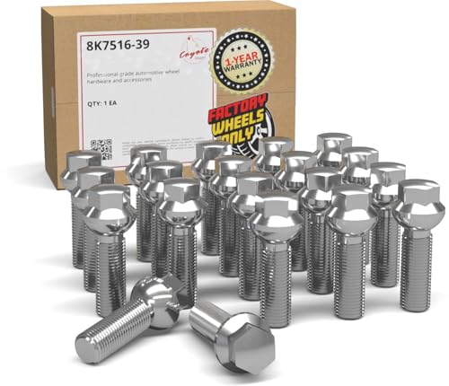 Wheel Accessories Parts 20 Pcs M14 x 1.5 Ball Seat OEM Style Lug Bolt 17mm Hex 39mm Thread Length Chrome Finish Maybach 57 Maybach 62 ｜ Mercedes-Benz E-Class G-Class G-Class AMG - size: M14 x 1.50, style: Factory Seat - 10/12mm Spacer Length - Chrome