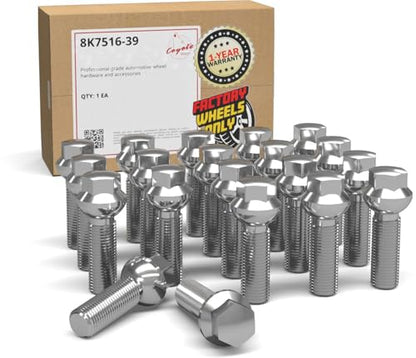 Wheel Accessories Parts 20 Pcs M14 x 1.5 Ball Seat OEM Style Lug Bolt 17mm Hex 39mm Thread Length Chrome Finish Maybach 57 Maybach 62 ｜ Mercedes-Benz E-Class G-Class G-Class AMG - size: M14 x 1.50, style: Factory Seat - 10/12mm Spacer Length - Chrome