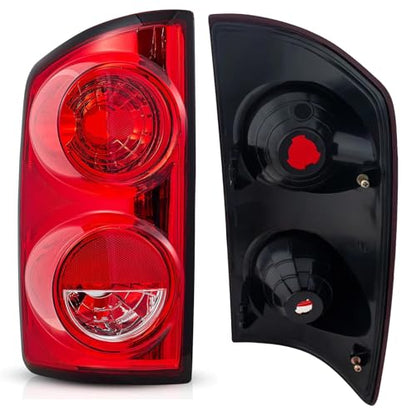 Tail Lights Assembly Fits Dodge Ram 1500 2007 2008 2009 Dodge Ram 2500 3500 Rear Brake Lamp Turn Signal Back Up Taillight Red Lens L+R CH2800165 CH2801165 - color: Tail light