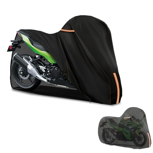 Full Enclosed Motorcycle Cover with Reflective Strips,87" W x 33" D x 50" H - size: 87"W x 33"D x 50"H
