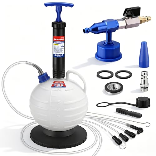 WORKPRO 6L Oil Extractor Pump, Pneumatic and Manual Fluid Extractor Pump