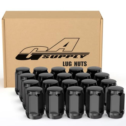 GAsupply 12x1.25 Lug Nuts Black, 20pcs 1.38" Tall 3/4" 19mm Hex, Cone Seat - color: Black, size: M12x1.25, style: 20pcs - 1.38" Tall