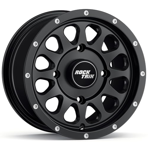 RockTrix RT111 12x7 ATV UTV Wheel 4x110 5+2 Offset, Matte Black, 1pc Single - size: 12x7 (5+2) 1pc