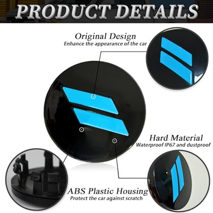 4PCS 63mm=2.5 inch Slash Wheel Center Cap Covers Fit for Dodge Charger Durango Dart 2015 2016-2020 Jeep/Chrysler Hubcaps Trim - color: Black-Blue
