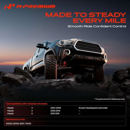 A-Premium Rear Shock Absorbers, Set of 2 - Compatible with Mazda - style: Rear Shock fit Mazda 3/5 2004-2015
