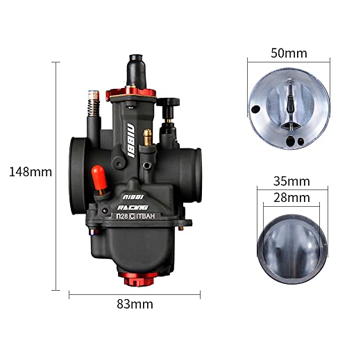 NIBBI Carburetor PWK28 fit Motorcycle Engine with 28mm Carb Jets for DirtBike MiniBike Pit Bike GY6 ATV - size: PWK28MM