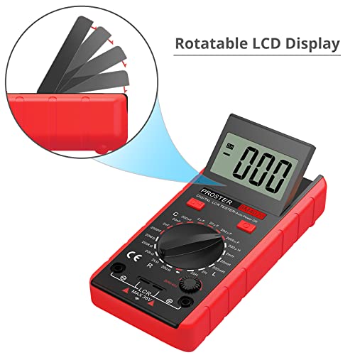 Proster LCR Meter Multimeter Capacitance Inductance Resistance Tester - color: Red