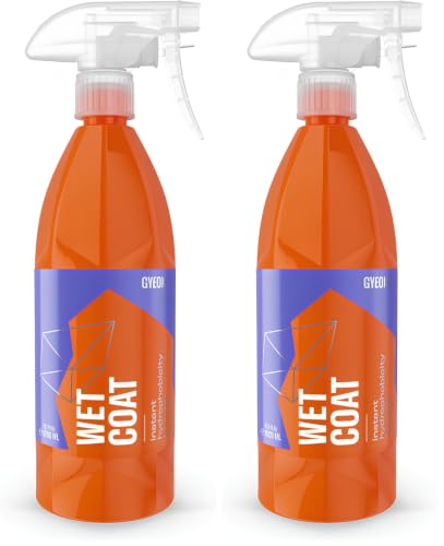 GYEON Wet Coat 1000ml - Hydrophobic Ceramic Spray Coating for Cars - High Gloss Solutions for Your Car Paint Wheels and Glass - Spray On Rinse Off Easy DIY Use Formula (Pack of 2) - size: 33.8 Fl Oz (Pack of 2)