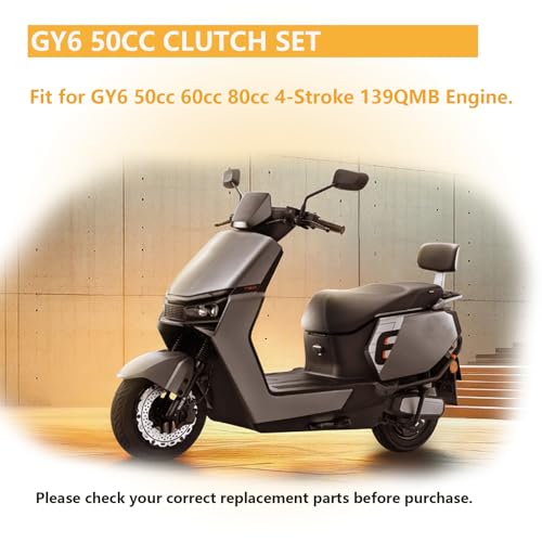 GY6 50cc Performance Clutch Set（with 669 belt）, Fit for GY6 50cc 60cc 80cc 4-Stroke 139QMB Engine Taotao Scooter, include Clutch Assembly and Variator Assembly. - size: gy6 50cc clutch with 669 belt