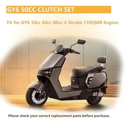 GY6 50cc Performance Clutch Set（with 669 belt）, Fit for GY6 50cc 60cc 80cc 4-Stroke 139QMB Engine Taotao Scooter, include Clutch Assembly and Variator Assembly. - size: gy6 50cc clutch with 669 belt