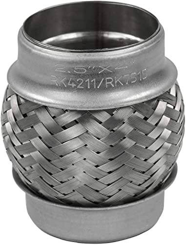 Exhaust Flex Pipe 2.5"x4" Heavy Duty Stainless Steel - size: 2.5"x4"