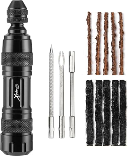 ShapeX Bike Tubeless Tire Repair Kit for MTB Cycling - Reamer, Plug Tool, Valve Core, Bacon Strips - Replacement for dynaplug