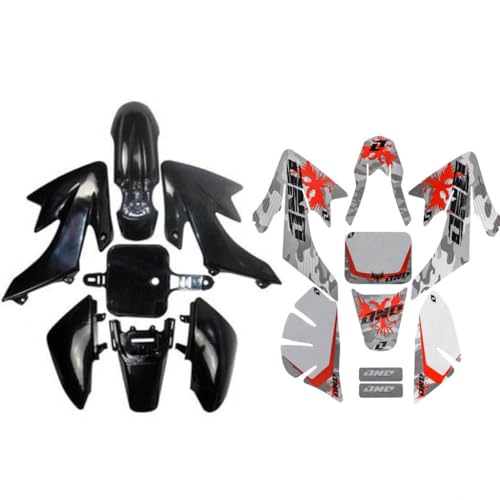 Black CRF50 Plastic Kit XR50 Plastic Fender Kit w/Graphics Decals Kit for XR 50 CRF 50 SDG SSR 107 110 125 Pit Dirt Bike Taotao DB14 Baja DR49