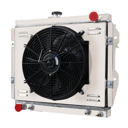 Automotive Replacement Engine Radiators 4 Row Radiator Shroud Fan with Thermostat Relay Kit For Toyota Pickup 4Runner 2.4L L4 1984-1995 Aluminum Radiator Fan - size: 4 Row Radiator+Cap+Shroud Fan+Relay Kit(AT)